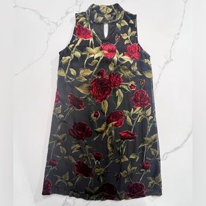 ADIVA floral sleeveless mock neck dress size small great condition
